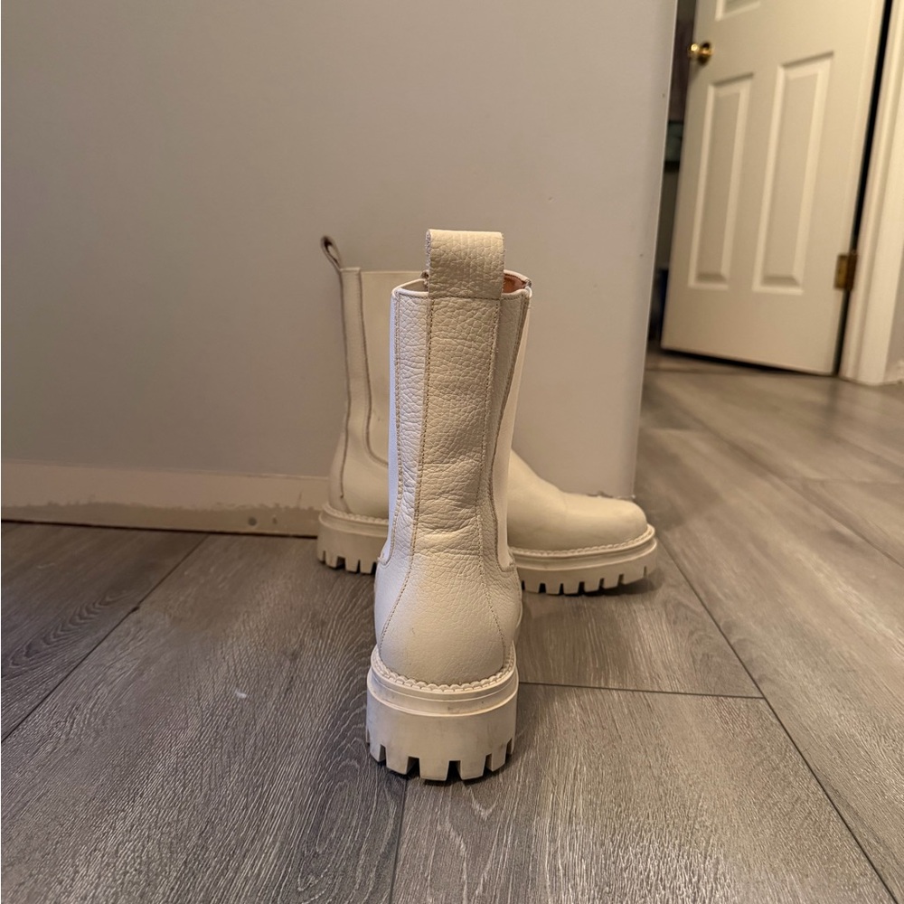 Women's Cream Ankle Boots - Picture 3 of 3